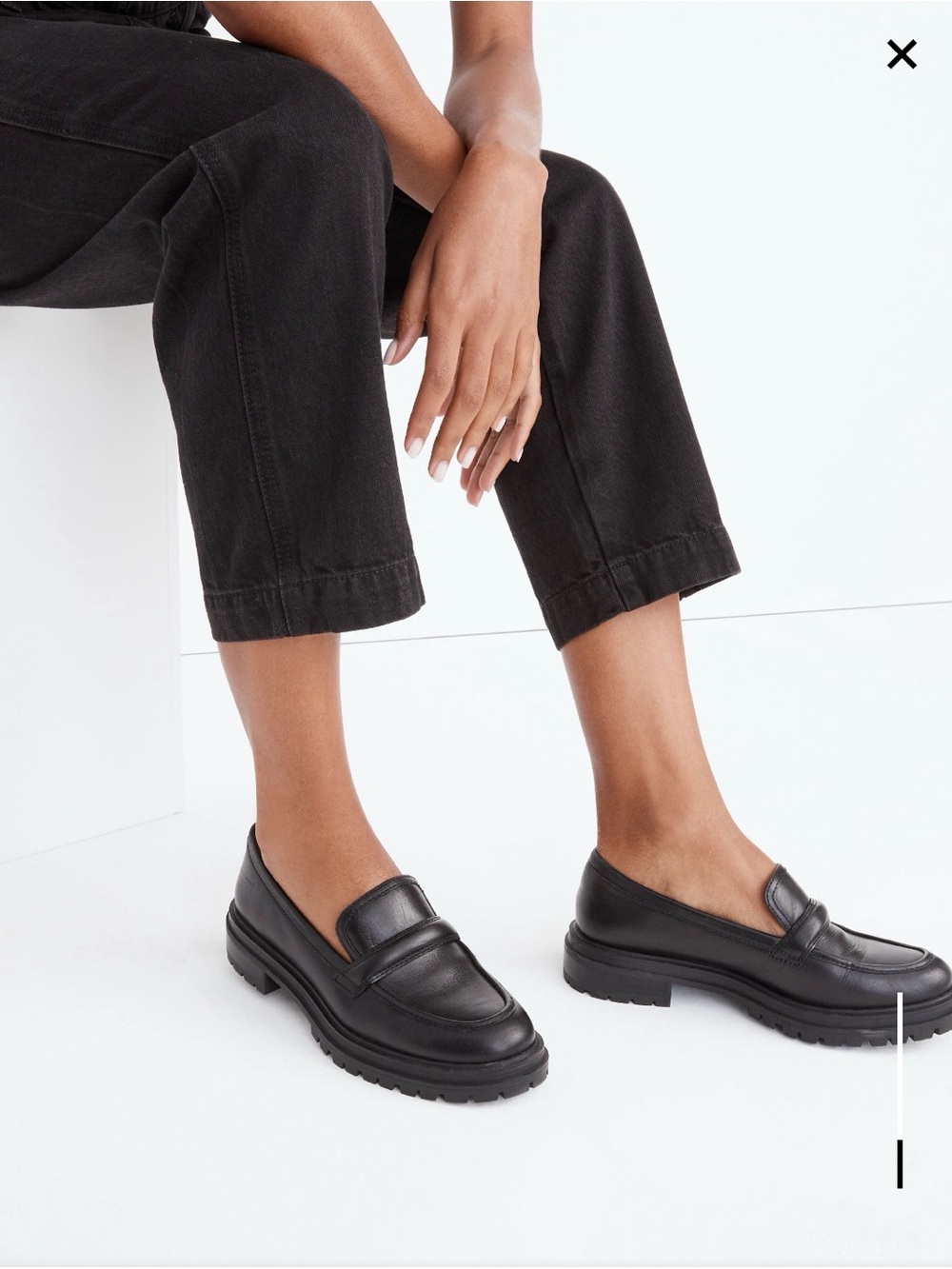 Madewell "The Bradley" Lugsole Loafer — Size 6.5, Black Leather